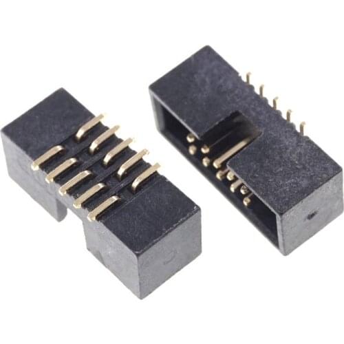 5 pcs 1.27 mm 2x5 Position PCB Male Header Pin 10 Pins IDC Connector Plug 0.050" Dual Row SMT SMD Vertical PCB Solder Straight