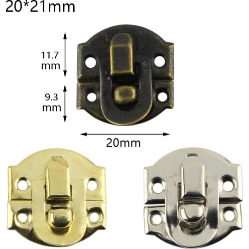 5pcs 20x21mm Mini Jewelry Chest Gift Wine Wooden Box Case Toggle Latch Suitcase Hasp Hook Can Lock Lockable with screws