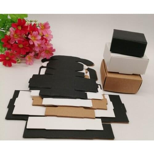 50pcs Black/White/Kraft Paper Box for Gifts Box Jewlery Display Storage Watch Earring Packaging Box Wedding Cake Paper Gift Box