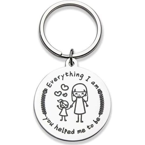 Keychain Birthday Gifts for Mom Mother From Daughter Son Everything I Am You Helped Me To Be Mother Day Gifts Presents