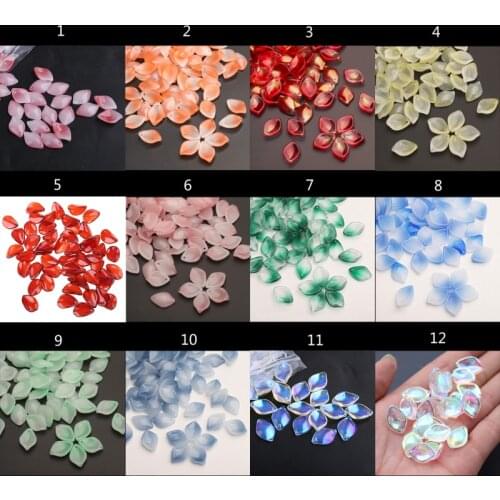 Multi Gradient Color Lily Petals Bead Czech Glass Loose Spacer Bead for Jewelry Making Hairpin Handmade Diy Accessories