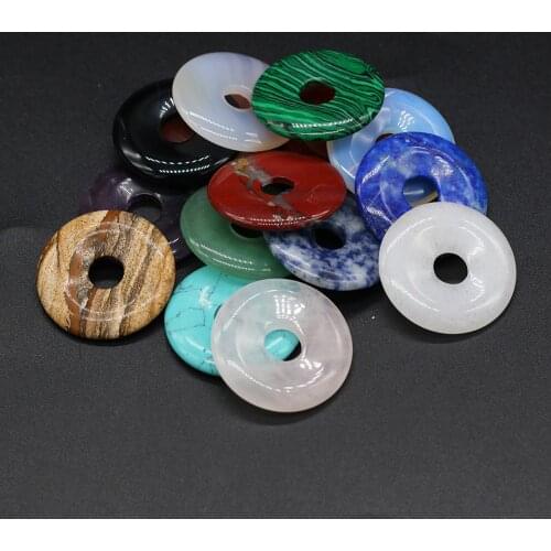 1PC Natural Stone Big Hole Beads Crystal Agates Lapis Lazuli Loose Beads for Jewelry Making DIY Necklace Earring Accessories