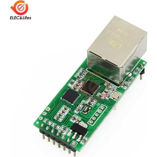 USR-TCP232-T2 Tiny Serial Ethernet Converter Module Serial UART RJ45 TTL to Ethernet TCPIP Module Support DHCP and DNS