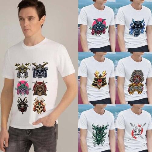 T-shirts Man High Quality White All-match O-neck Tops Harajuku Style Monster Printing Series Male Tee Shirt Short Sleeve Clothes