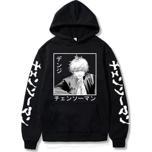 2021 Anime Chainsaw Man Graphic Long Sleeve Hoodies Harajuku Hoodie Pullover Tops