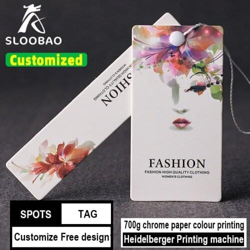 CustomPrintedFashionHangtagClothing/Bag/Shoes Hang Tag With Free String 700g coated paper Custom logo Spot 100PCS/setGive string