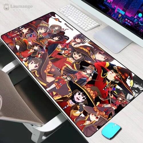 Konosuba Megumin Mouse Pad gaming accessories 900X400 Computer Mousepad Gamer Mini PC Desk Mat For Keyboard Anti-Slip Speed