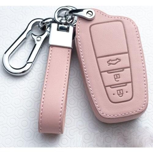 Leather Car Key Cover Case For Toyota Prius Camry Corolla C-HR CHR RAV4 Prado Auris Avensis Land Cruiser 200 Prado Crown Revo