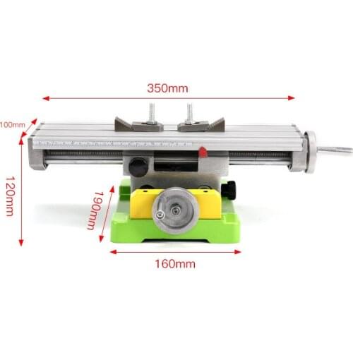 1pcs Mini micro drilling and milling machine drill stand BG6350 Multi-function cross table high precision slide table 350*120mm