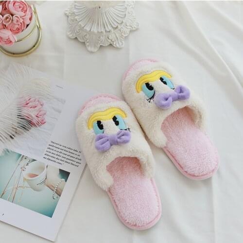 Disneys new cartoon cute Mickey girl home slippers spring and autumn Korean soft bottom floor indoor fish mouth slippers