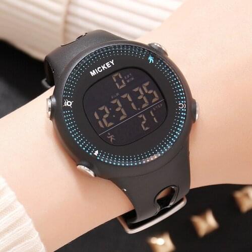 Original Disney Watch Digital Plastic Multifunction Back light Alarm Stop Watch Children Kids Student Watches Boy Clock MK-15047