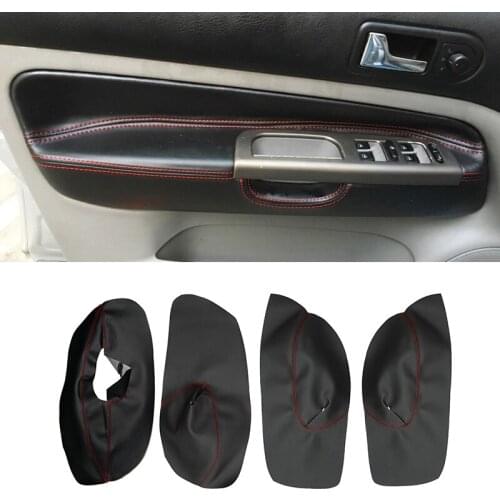For VW Golf 4 MK4 Bora Jetta 1998 1999 2000 2001 2002 2003 2004 2005 Only LHD 4 Doors Armrest Panel Leather Cover Inner Trim