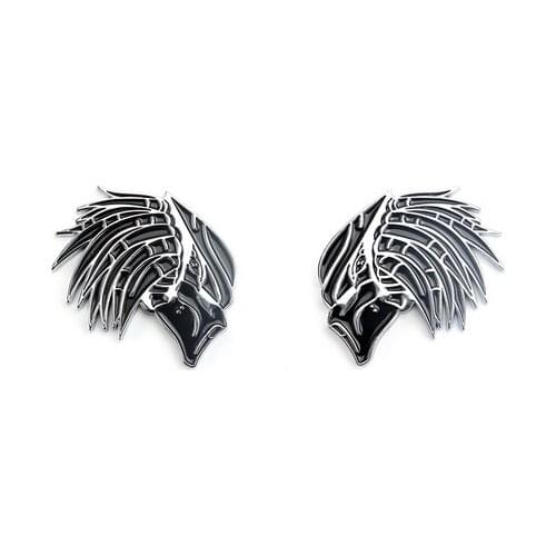 Pair 3D Auto Metal Iron Warrior Shape Chrome Badge Emblem Decal Sticker Motorbike Modified Car Accessories