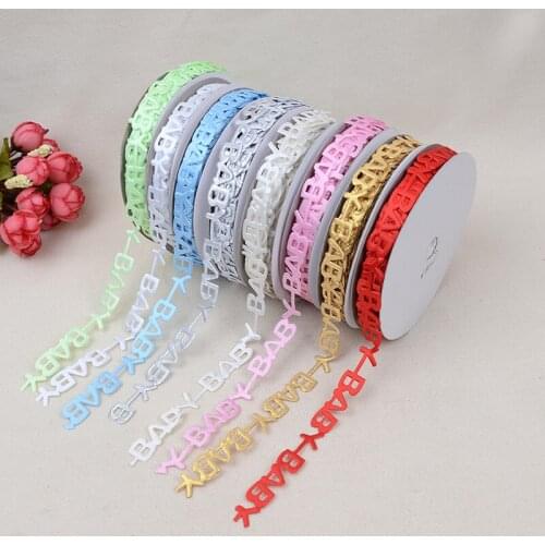 Polyester Ribbon Embossed Alphabet BABY 1-1/2" 38mm High Quality DIY Wedding Clothing Sewing & Fabric Accessories BBXU-016