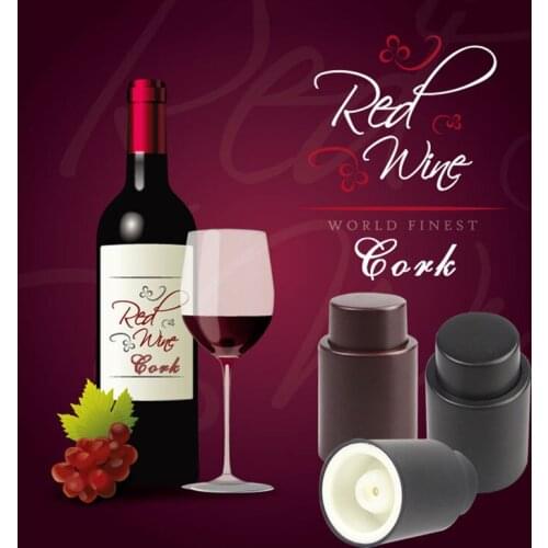 Press Type Wine Stopper Vacuum Sealed Red Wine Storage Bottle Plug Colorful Champagne Stopper Kitchen Tools 1pcs