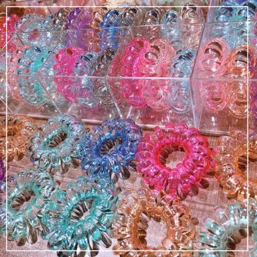 5/9PCS Colored Telephone Wire Elastic Hair Bands For Women Rubber Hair Ties Gum Fashion Girls Hair Accessories