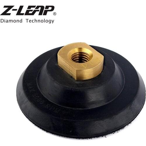 Z-LEAP 4" Rubber Backer Pad For Diamond Polishing Pad M14 5/8-11 Thread Hook Loop Sanding Disc Backing Holder Polisher Adapter