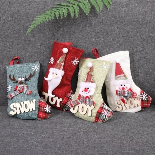 Christmas Candy Gift Bag Decoration Props Santa Snowman Socks Medium Gift Christmas Socks Decoration