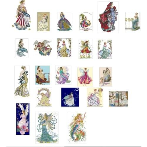 Goods quality With beads MD Angel Girls 24photoes chooose styles Color aida Linen /camel/ pearl aida choose Cross Stitch Kit new