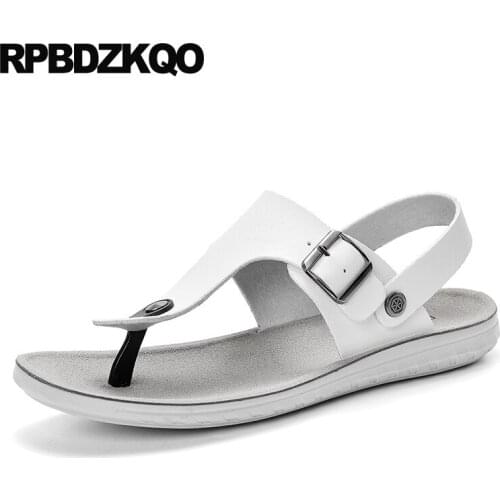 Water open toe white native slippers flat fashion beach thong mens sandals 2019 summer outdoor waterproof leather slides shoes