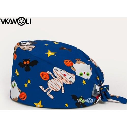Women and men Cotton Bandage Adjustable Scrub Cap Sweatband Bouffant Hat Men laboratory work hat pet shop hat gorro enfermera