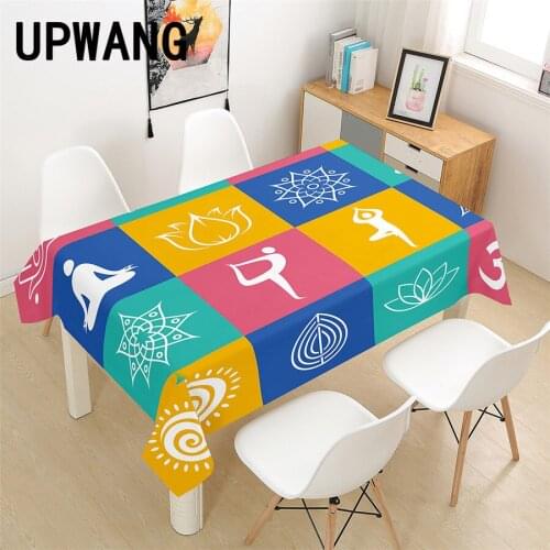 Yoga Tablecloth 3D Printed Table Cover Rectangular Tablecloth Wedding Birthday Party Kitchen Home Decor