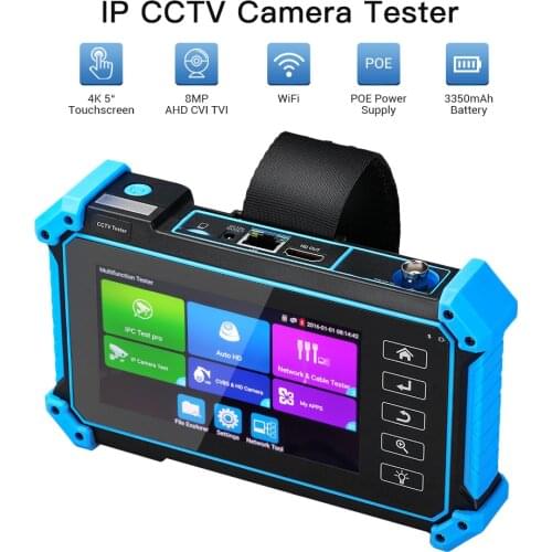 5 inch 8MP IPC Camera Tester AHD CVI TVI CVBS Analog Monitor Test Touch Screen LCD 4K H.265 WIFI Camera Security Monitor tester