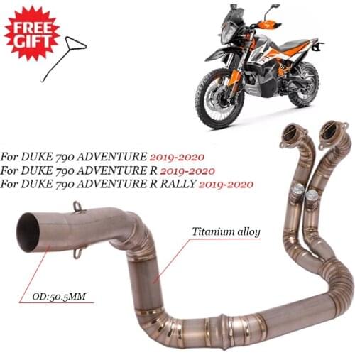 Titanium Alloy For Duke 790 Adventure 790 Adv R 790 Adv Rally Modifed Motorcycle Complete Exhaust System Front Tube Middle Link