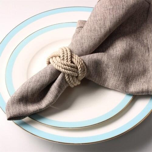 10pcs Model room natural jute napkin ring rope woven napkin buckle linen rope napkin ring0521