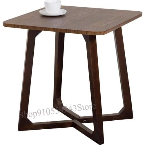 Japanese Modern Minimalist Square Table Living Room Simple Sofa Side Table Nordic Economy Small Apartment Round Solid Wood Coffe