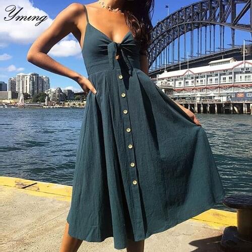 YMING Summer Polka Dot Dresses