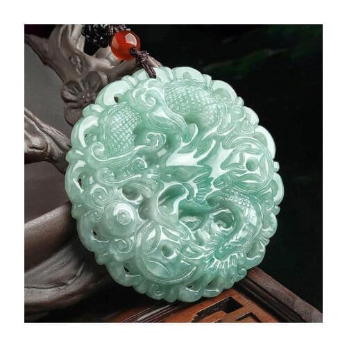Zheru jewelry natural Burmese jade dragon pendant necklace exquisite jewelry best gift