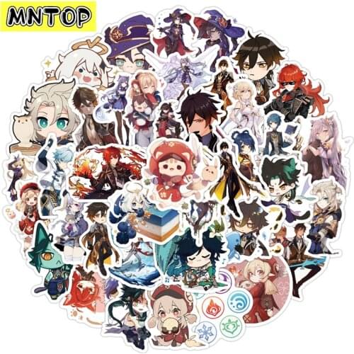 10/30/50Pcs/set Cartoon World Game Genshin Impact Mixed Stickers For Diy Skateboard Laptop Helmet Luggage Phone Case Guitar Gift