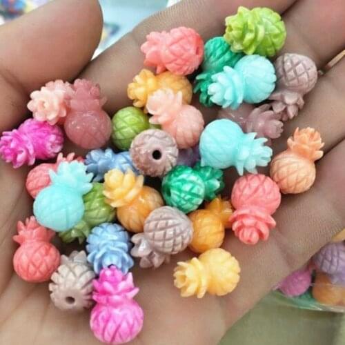 15pcs clay beads pineaple shape 11x16mm mixed colors randoms new arrived beads also for kids playing items beads collections