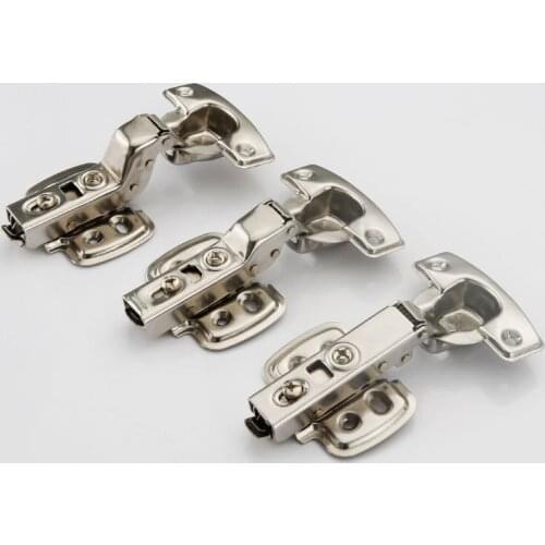 304 Stainless Steel Furniture Door Pivot Hinge Hardware Fittings Full /Half /No Cover Hinge High-End Copper Core Sprung Hinge