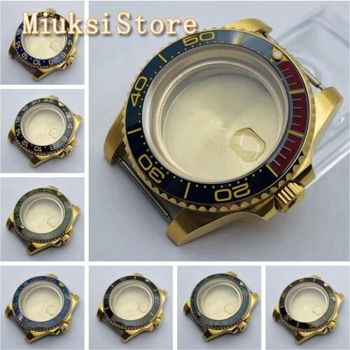 40mm gold sterile watch case sapphire glass fit NH35 NH36 ETA2836 Miyota8205 8215 821A Mingzhu DG2813 3804 Seagull 1612 movement