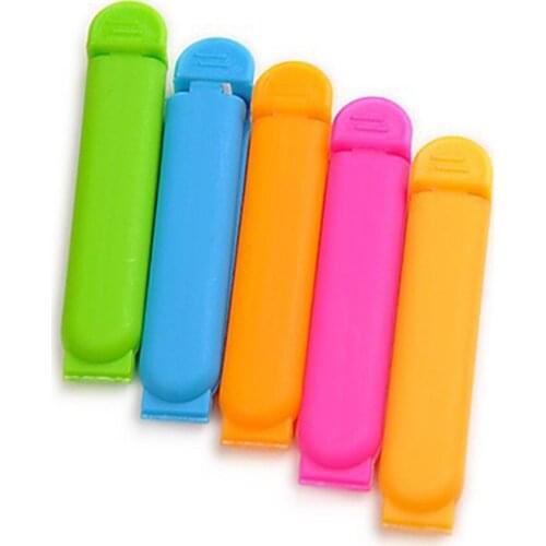 5pcs New Portable Kitchen Storage Food Snack Seal Sealing Bag Clips Sealer Clamp Plastic Tool Random Color