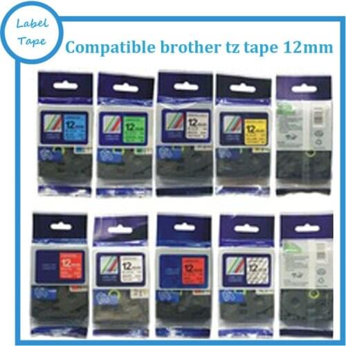 8PK/lot mix color choosable 12mm tze tz tape tze131, TZe231, TZ-431,TZE 531 TZE 631 tz731 tze 831 TZ M931 for brother PT printer