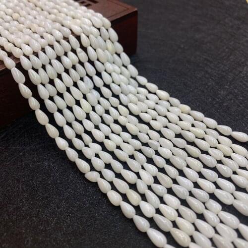 Natural Freshwater Shell Beads Drop-shaped Shell Beads Mother Pearl Shell Made with DIY Jewelry Necklace Bracelet 15 Inches