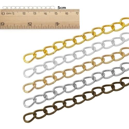 100pcs 50mm*3mm Necklace Extension Chain Bulk Bracelet Extended Chains Tail Extender For DIY Jewelry Making Findings