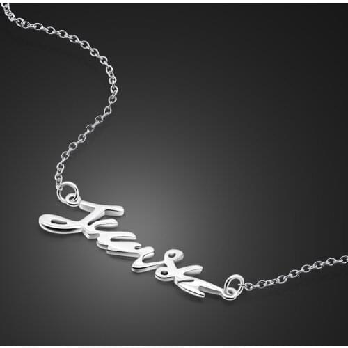 New Minimalist 100% 925 Sterling Silver Letter pendant Initial Necklaces For Women Short chain Letter jewelry Choker