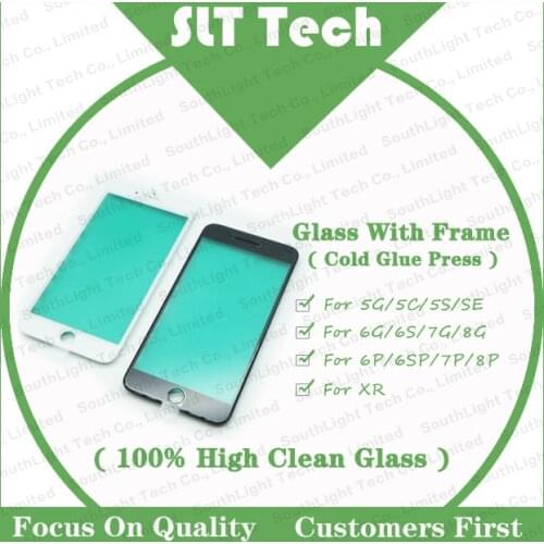 Customized Top Quality Parts For Iphone 5 5S 5c 6g 6s 6 7 8 plus 7g 8g glass with frame cold press high clean outer glasses lens