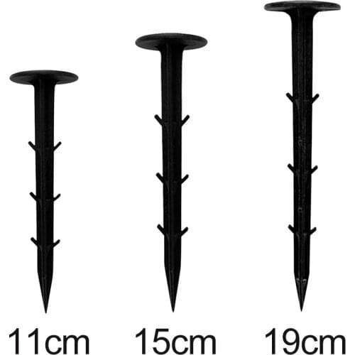 50pcs Ground Nail Film Fixed Garden Pegs PP Outdoor Mulch Shading Black Reusable