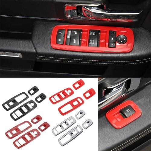 ABS Window Lift Switch Button Cover Decorative Trim Fit for Dodge Charger / Durango 2011+ RAM 2010-2017 Car Accessories