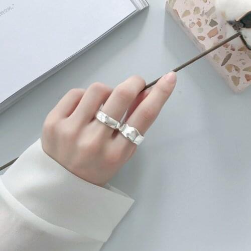 Miuoxion Simple Irregular Glossy Open Ring Retro Personality Fashion Jewelry For Women Feature Namour Charm Gift All Seasons