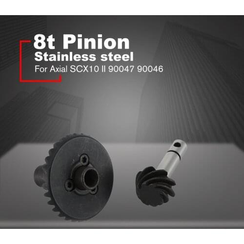 Stainless Steel Heavy Duty Steel Helical Bevel Gear Set 8T 30T For Axial Scx10 Ii Ar44 90046 Axle For Child Assembly Toy