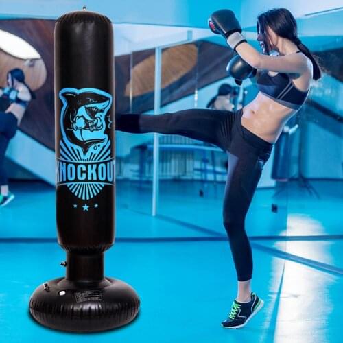 Inflatable Punching Boxing Bag Fitness Training Boxing Sack PVC Thicken Boxing Pillar Tumbler Column Standing Sandbag Kids