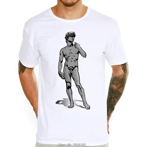 New Arrivals Mens Fashion Retro Michelangelo David T Shirt Tops Customize Casual Short Sleeve Tees Harajuku Streetwear