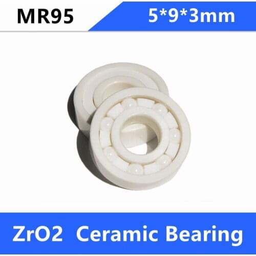 5/10pcs MR95 ZrO2 full Ceramic ball bearing 5x9x3mm Zirconia ceramic bearings 5*9*3mm