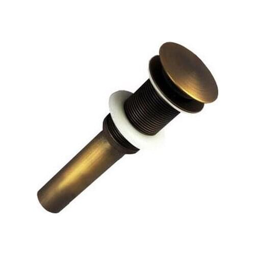 Luxury Antique Brass Large Round Shape Cap Pop Up Bathroom Sink Drain Without Overflow asd037